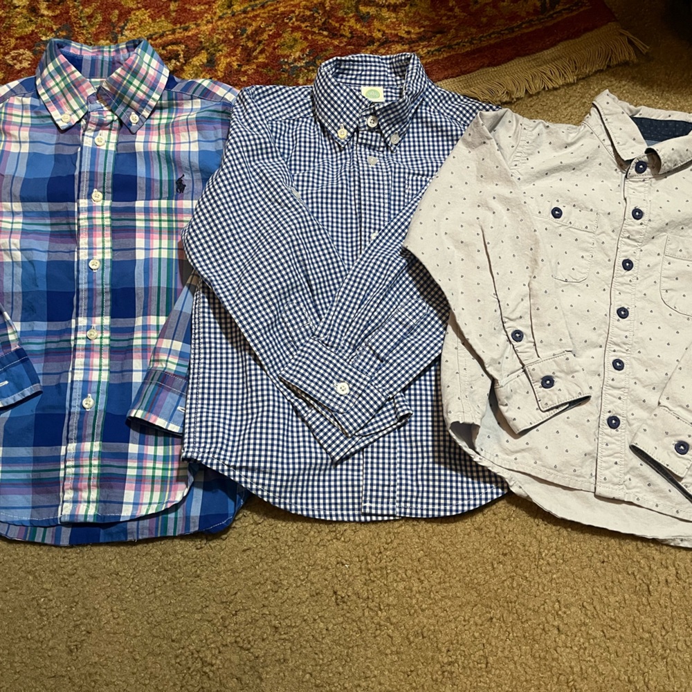 BUNDLE of 3 Dress Shirts - Brands Polo Ralph Lauren, Little Me and Gingersnaps